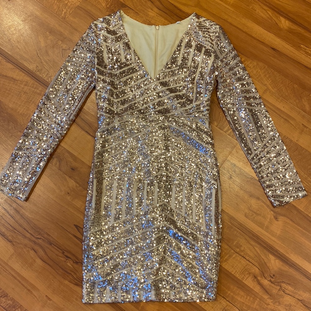 Gold sequin dress